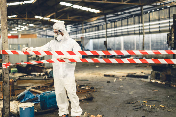 Professional Biohazard technician working in Oak Hill, FL